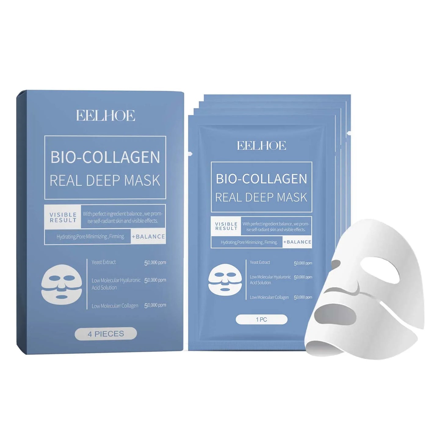 Bio-Collagen Real Deep Mask Wrinkle Lifting Patch Fades Fine Lines Legal Wrinkles Softing Smoothing Facial Skin Hydrating Patch
