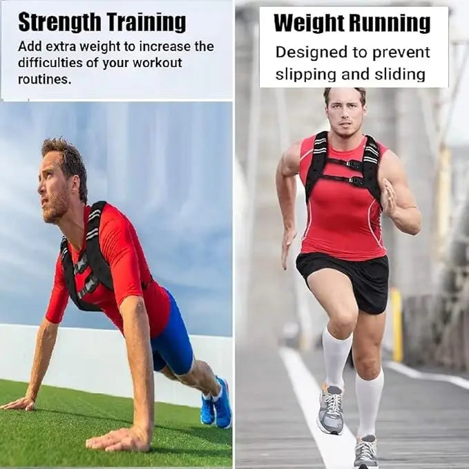 Weighted Vest for Men Women, 12 -30 Lbs Weights Included, Workout Equipment Strength for Training Workout, Jogging, Cardio, Walk