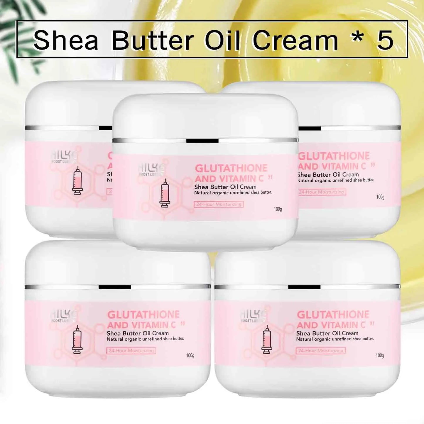 AILKE Organic Shea Butter Oil Whitening Cream, Brightening, Moisturizing, Smooth Nourish, Soften Skin, for Face, Body, 100ml
