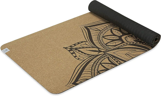 Natural Cork Yoga Mat with Non-Slip TPE Backing, Sweat-Resistant for Hot Yoga and Pilates (68x24x5mm)